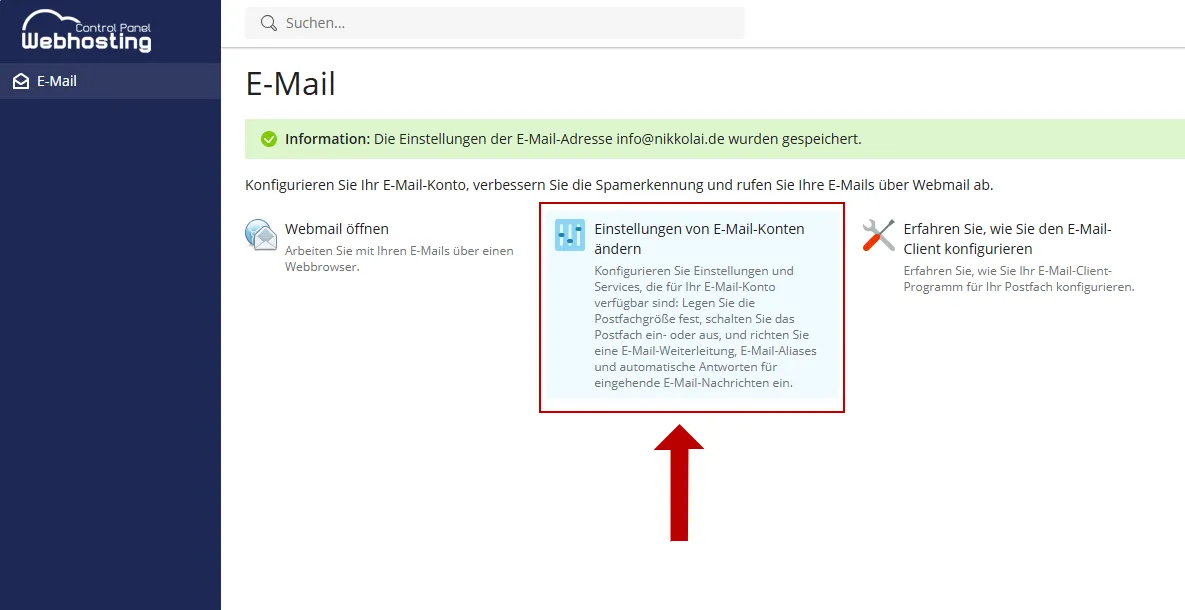 Einstellungen von E-Mail-Konten ändern